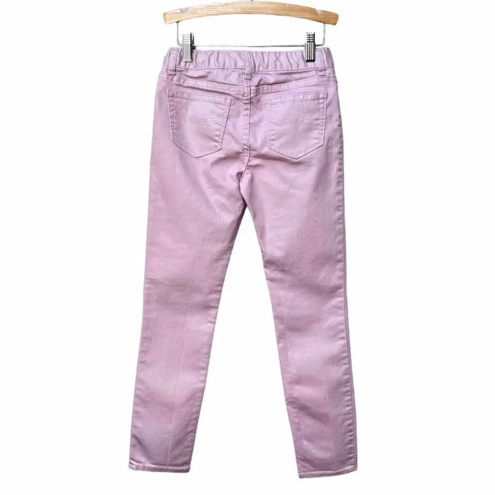 🌻3/$25 Gap Kids Skinny Jeans Girls Size 10 Pink Shimmer Adjustable Waist Stretch